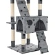 Котешко дърво със сизалени стълбове, 170 см, сиво, на лапички