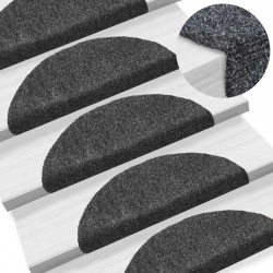 Самозалепващи стелки за стъпала, 15 бр, 54x16x4 см, тъмносиви