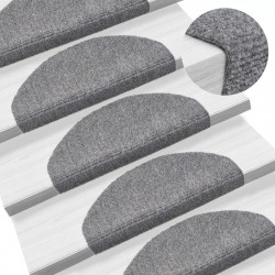 Самозалепващи стелки за стъпала, 15 бр, 65x21x4 см, светлосиви