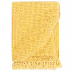 Декоративно одеяло, памук, 220x250 см, горчица 