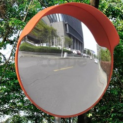 Изпъкнало пътно огледало, PC пластмаса, оранжево, 45 см, улично