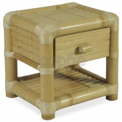 Нощно шкафче, 45x45x40 см, бамбук, естествен цвят