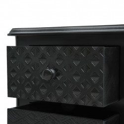 Нощно шкафче, черно, 43x32x65 см, МДФ