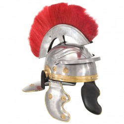 Римски военен шлем, антична реплика, ЛАРП, сребрист, стомана