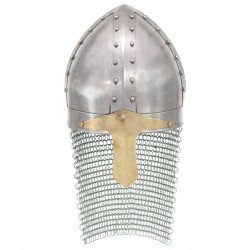 Рицарски шлем Кръстоносец антика реплика ЛАРП сребрист стомана