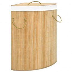 Бамбуков ъглов кош за пране, 60 л