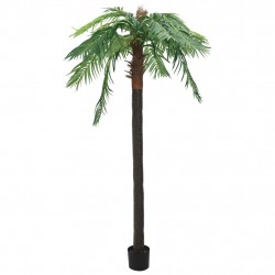 Изкуствена финикова палма със саксия, 305 см, зелена