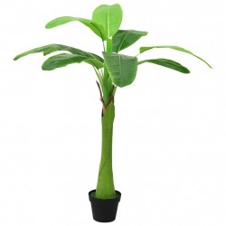 Изкуствено растение банан със саксия, 115 см, зелено