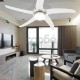 Декоративен вентилатор за таван с осветление, 128 см, бял