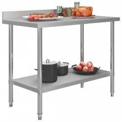 Кухненска работна маса с панел 120x60x93 см неръждаема стомана