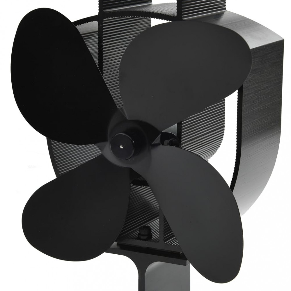 Вентилатор за печка за топъл въздух, 4 перки, черен — Sorbe.bg