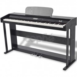 Дигитално пиано с 88 клавиша и педали, борд от черен меламин