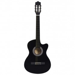 Уестърн акустична cutaway китара с 6 струни, черна, 38