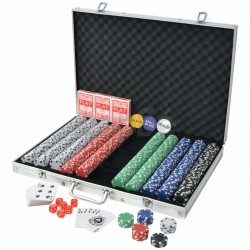 Покер комплект с 1000 чипа, алуминий