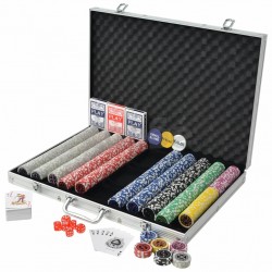 Покер комплект с 1000 лазерни чипа, алуминий