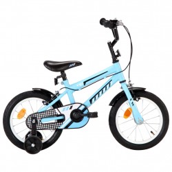 Детски велосипед, 14 цола, черно и синьо