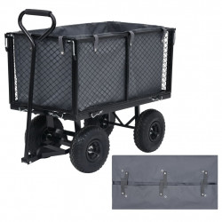 Покривало за градинска количка, тъмносиво, 86x46x41 см, текстил