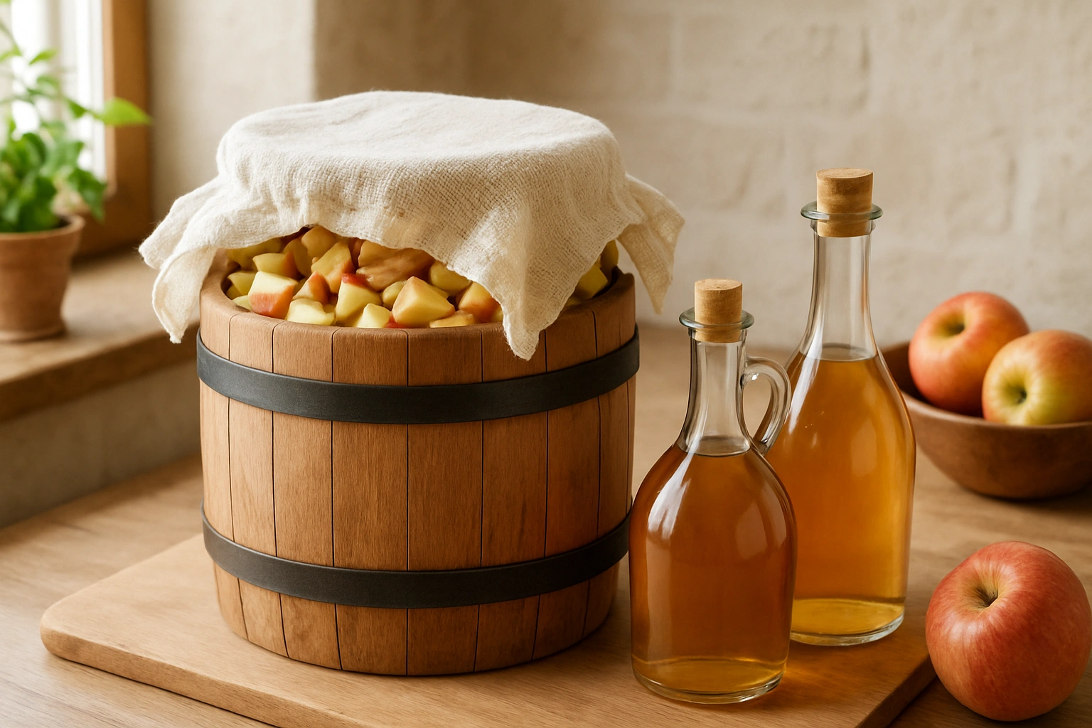 Домашен ябълков оцет в бидон