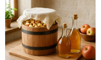 Домашен ябълков оцет в бидон