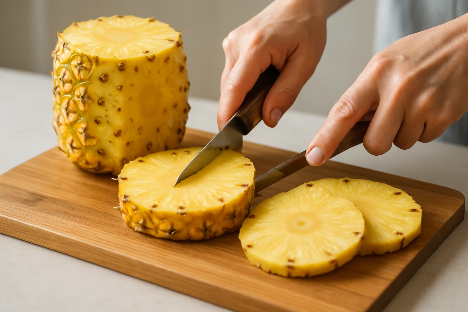 Как се реже ананас