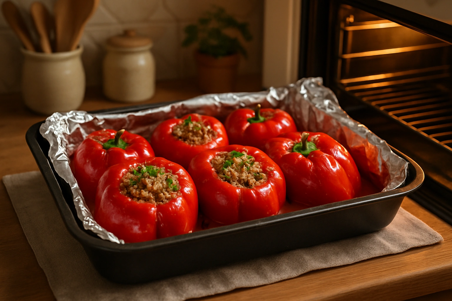 Пълнени чушки с кайма и ориз