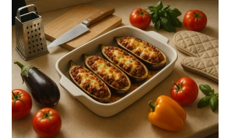 Пълнени патладжани с кайма