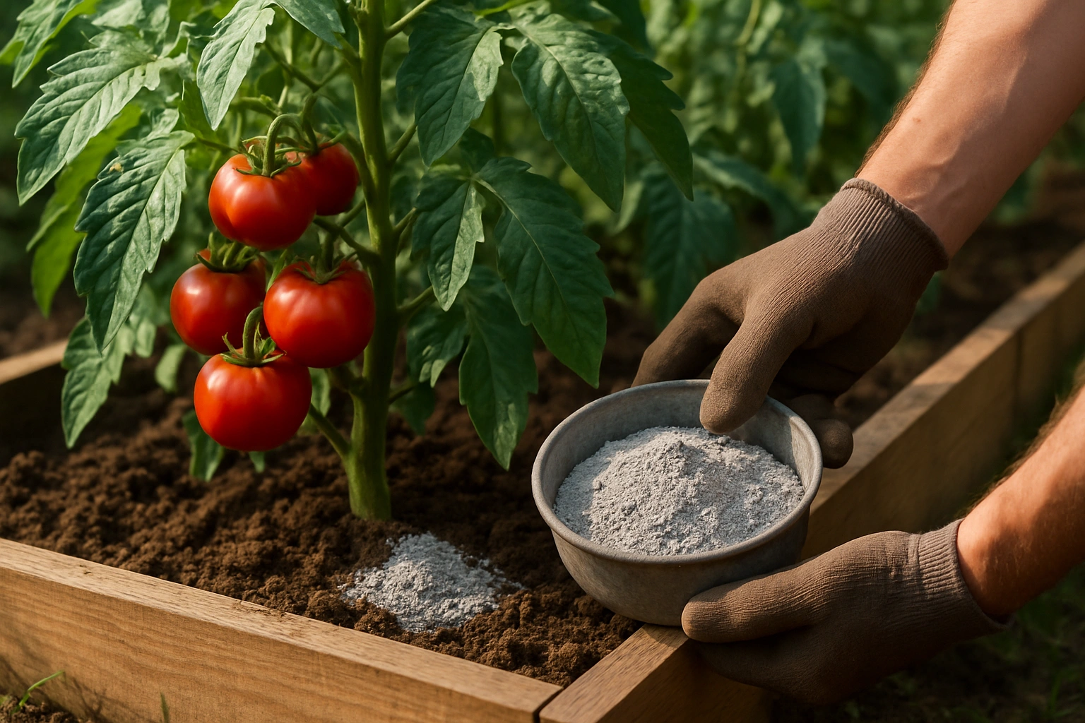 Торене на домати с дървесна пепел