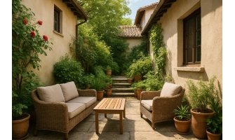 Вътрешен двор заобиколен от сгради