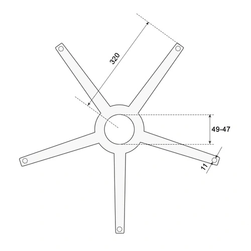Звезда за офис стол - 320 мм - полипропилен ➤ топ цена ➤ sorbe.bg
