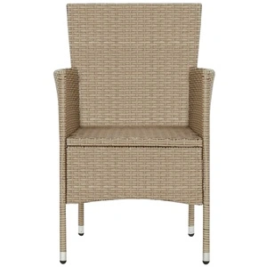 Градински трапезни столове, 4 бр, полиратан, бежови