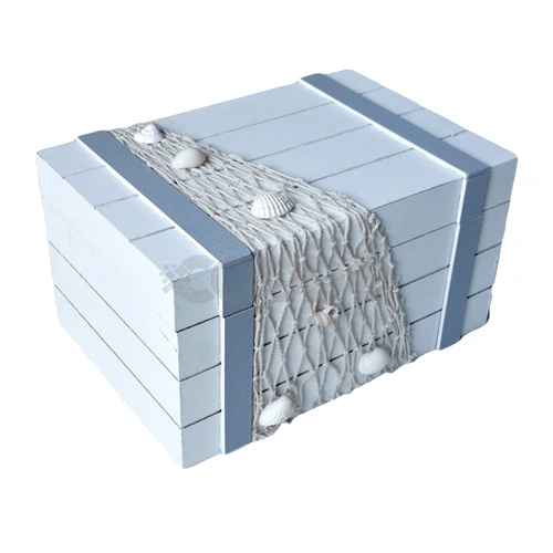 Кутия дървена бяла с морски мотиви ➤ топ цена ➤ sorbe.bg