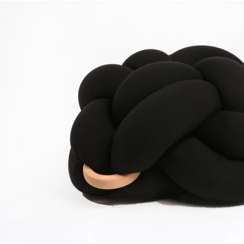 Пуф табуретка черен микрофибър ➤ топ цена ➤ sorbe.bg