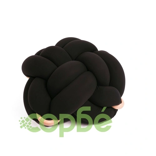 Пуф табуретка черен микрофибър ➤ топ цена ➤ sorbe.bg