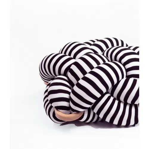 Пуф табуретка черно-бял микрофибър ➤ топ цена ➤ sorbe.bg