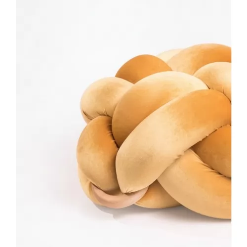 Пуф табуретка кадифе златна горчица ➤ топ цена ➤ sorbe.bg