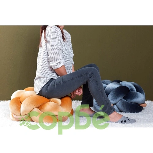 Пуф табуретка кадифе златна горчица ➤ топ цена ➤ sorbe.bg