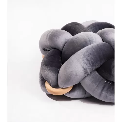 Пуф табуретка сиво кадифе ➤ топ цена ➤ sorbe.bg