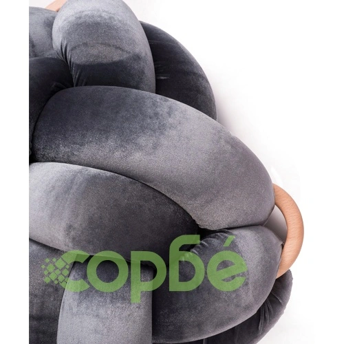 Пуф табуретка сиво кадифе ➤ топ цена ➤ sorbe.bg