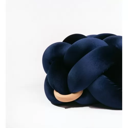 Пуф табуретка тъмно-синьо кадифе ➤ топ цена ➤ sorbe.bg