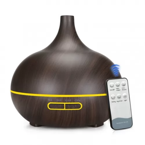 Овлажнител и ароматизатор 400ml капацитет, без тампон, с таймер, LED осветление и дистанционно управление ➤ топ цена ➤ sorbe.bg