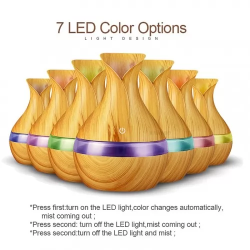 Овлажнител и ароматизатор 300 мл капацитет, USB, с тампон, LED светлини и дистанционно управление ➤ топ цена ➤ sorbe.bg