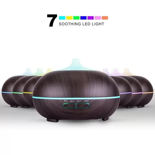 Овлажнител и ароматизатор 400ml капацитет, без тампон, с таймер, LED осветление и дистанционно управление ➤ топ цена ➤ sorbe.bg