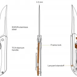 Титаниев сгъваем нож Ruike M121-TZ