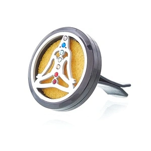 Car Diffuser Kit - Pewter Yoga Chakra - 30mm
