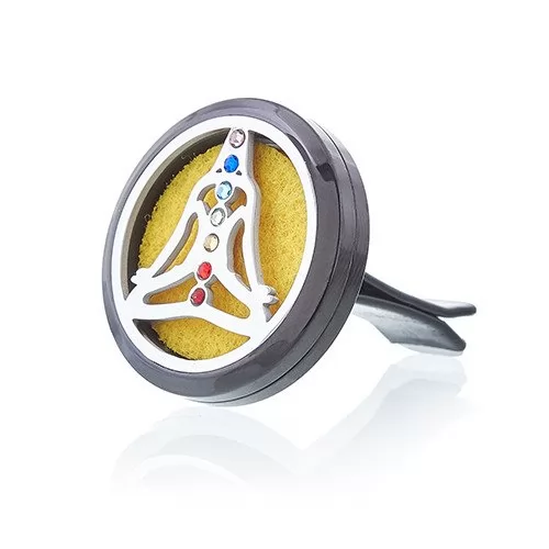 Car Diffuser Kit - Pewter Yoga Chakra - 30mm ➤ топ цена ➤ sorbe.bg
