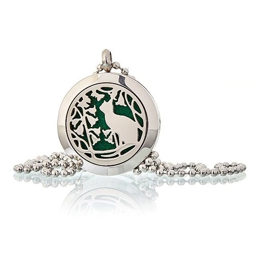 Aromatherapy Jewellery Necklace - Cat and Flowers 25mm ➤ топ цена ➤ sorbe.bg