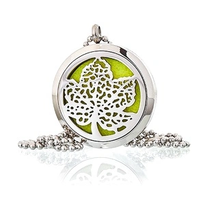 Aromatherapy Jewellery Necklace - Leaf 30mm