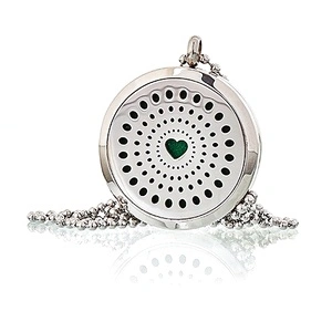 Aromatherapy Jewellery Necklace - Diamonds Heart 30mm