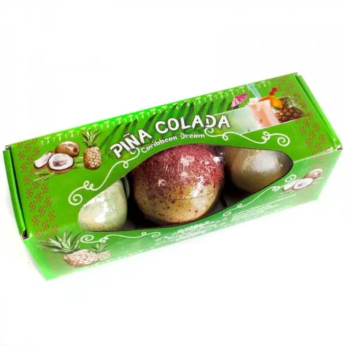Set of Three Piña Colada Bath Bombs ➤ топ цена ➤ sorbe.bg