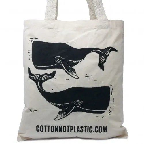 Lrg Natural 6oz Cotton Bag 38x42cm - WHALES ➤ топ цена ➤ sorbe.bg